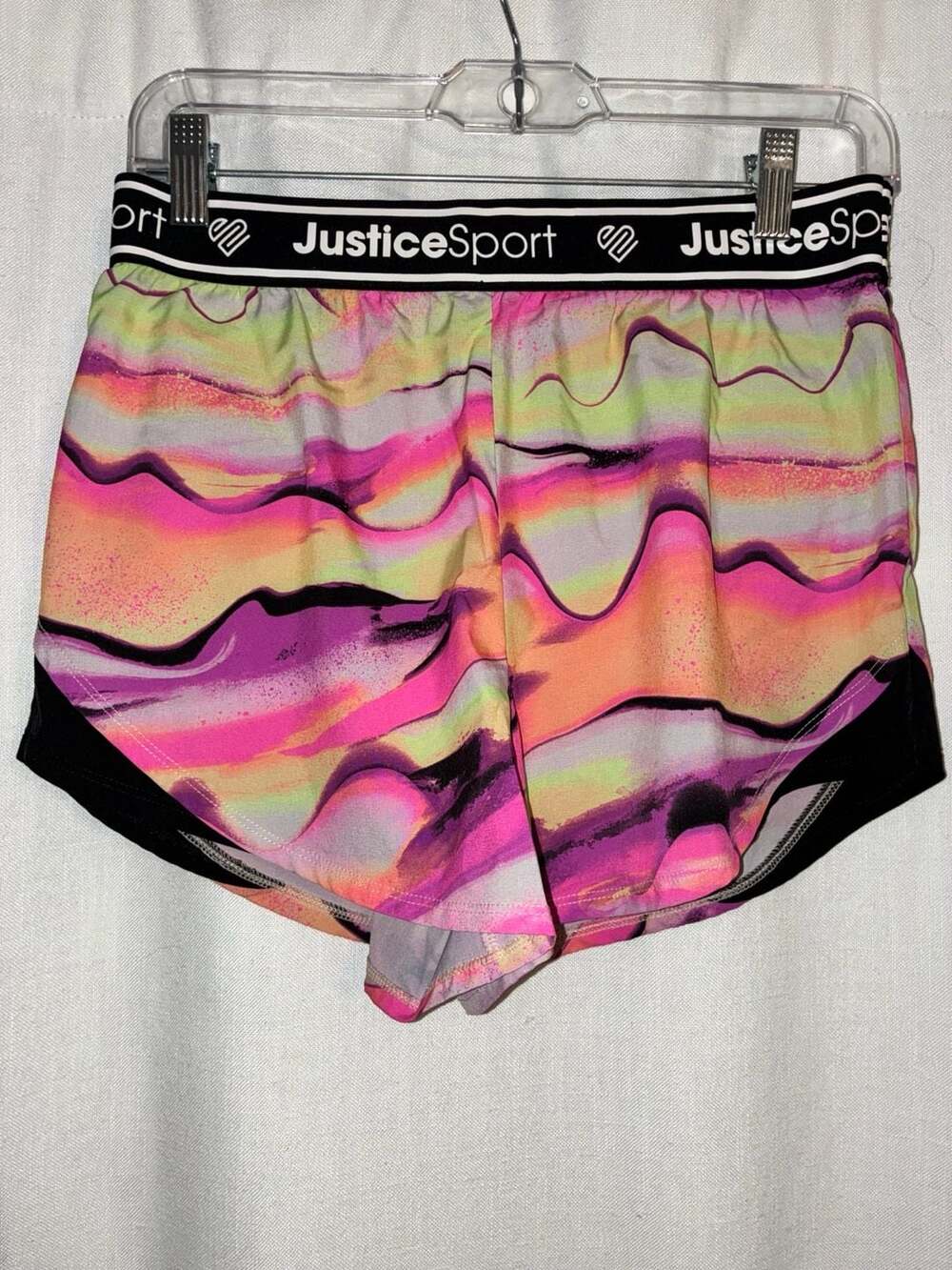 Justice Sport Girls Multicolor Abstract Print Running Shorts Size XL (16/18)